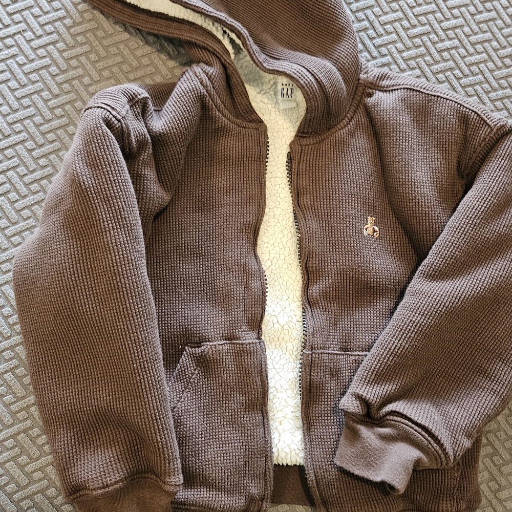 GAP Kids Brown Sherpa-Lined Hoodie